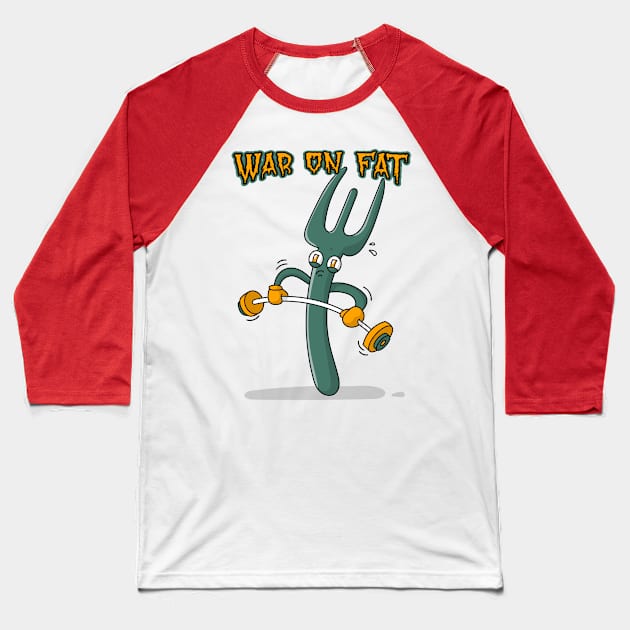 War on Fat Baseball T-Shirt by TCubeMart